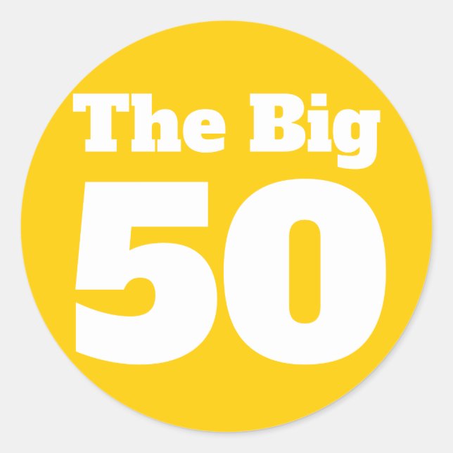 Sticker Rond Le Big 50 Gold Birthday (Devant)