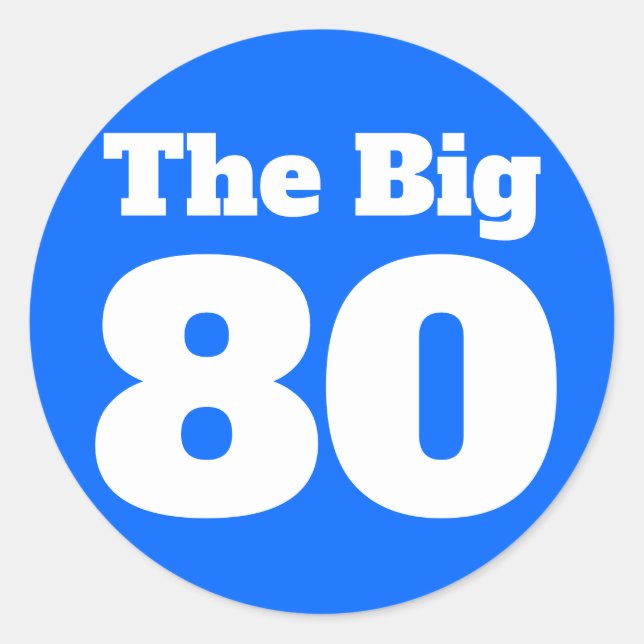 Sticker Rond Le Big 80 Blue Birthday (Devant)