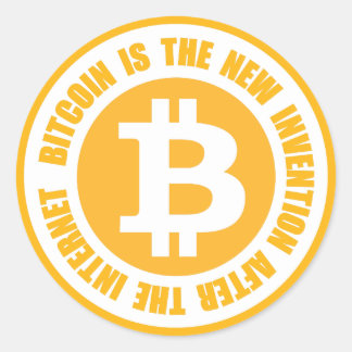 Sticker Rond Le Bitcoin Est La Nouvelle Invention Après Interne
