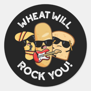 Sticker Rond Le Blé Vous Fera Rock Vous Drôles de Jeux de Mots 