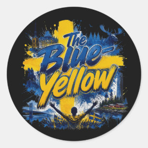 Sticker Rond Le Bleu-Jaune - le surnom de la Suède