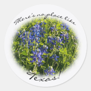 Sticker Rond Le Bluebonnet "là n'est aucun endroit comme le
