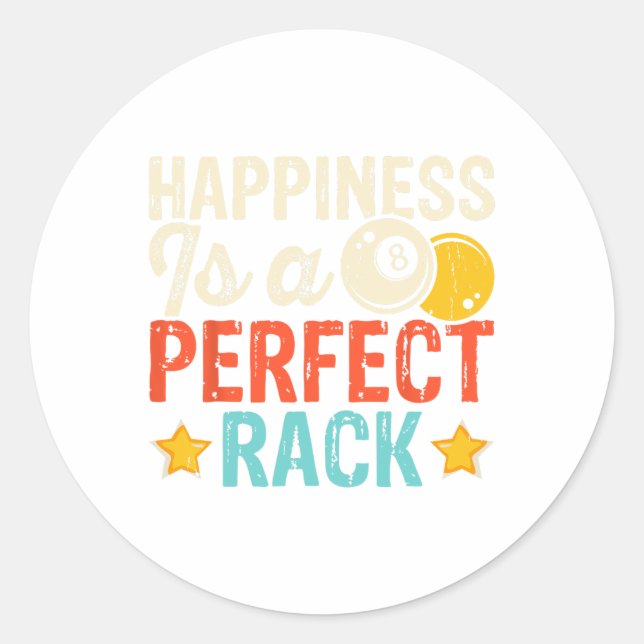 Sticker Rond Le Bonheur Est Un Rack Parfait 3 (Devant)