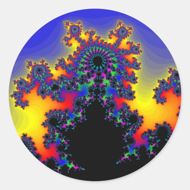 Sticker Rond Le bord du fractal : (Devant)
