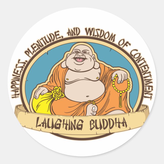 Sticker Rond Le Bouddha riant (Devant)