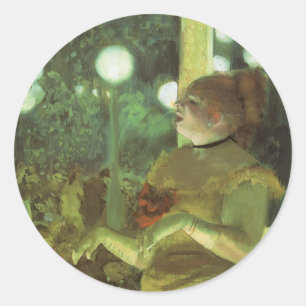 Sticker Rond Le Café Concert d'Edgar Degas, Art Vintage