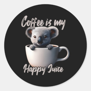 Sticker Rond Le Café Est Mon Joyeux Jus Koala