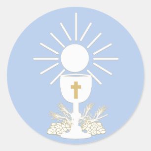 Sticker Rond Le calice de communion, choisissent la couleur
