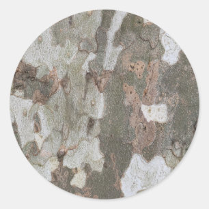 Sticker Rond Le camouflage de l'arbre de l'avion semble écorce