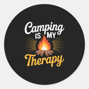 Sticker Rond Le camping est un camp de thérapie pour campeur d'