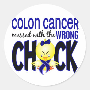 Sticker Rond Le Cancer Du Colon A Été Mis Au Courant Avec Le Ma