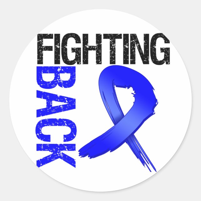Sticker Rond Le cancer du côlon contre-attaque (Devant)