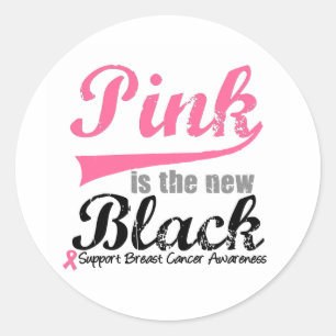 Sticker Rond Le cancer du sein rose est le nouveau noir