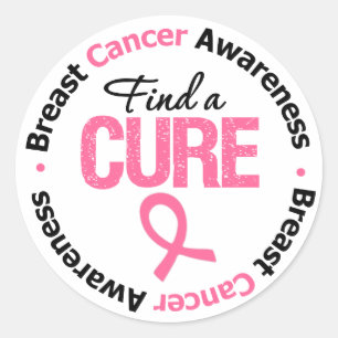 Sticker Rond Le cancer du sein, un remède