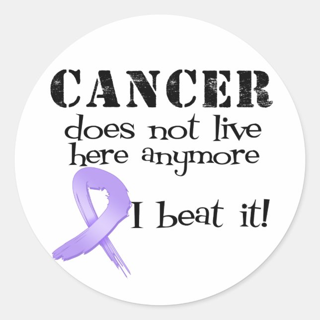 Sticker Rond Le cancer ne vit plus ici (Devant)