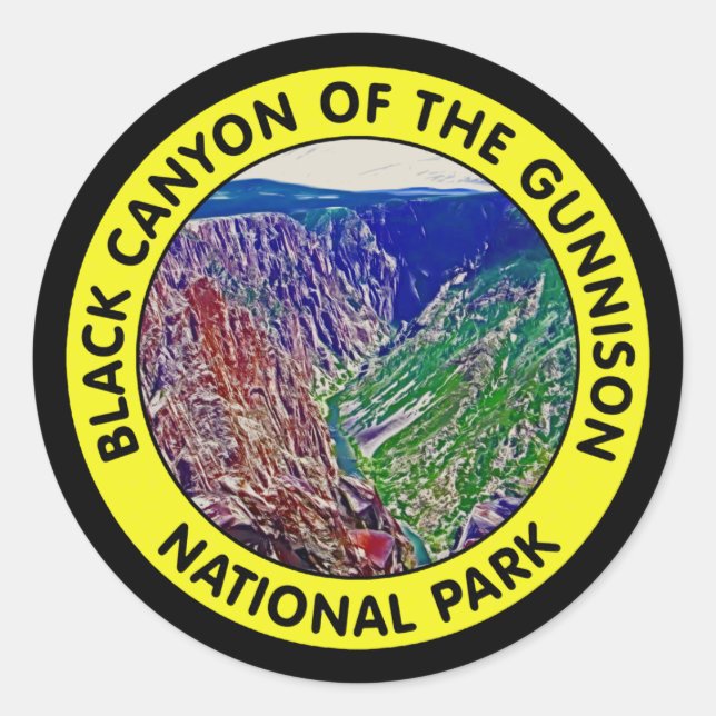 Sticker Rond Le canyon noir du parc national Gunnison (Devant)