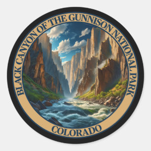 Sticker Rond Le canyon noir du parc national Gunnison