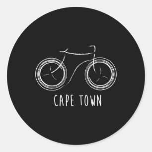 Sticker Rond Le Cap Afrique du Sud Vélo Rétro Vintage Mignon 