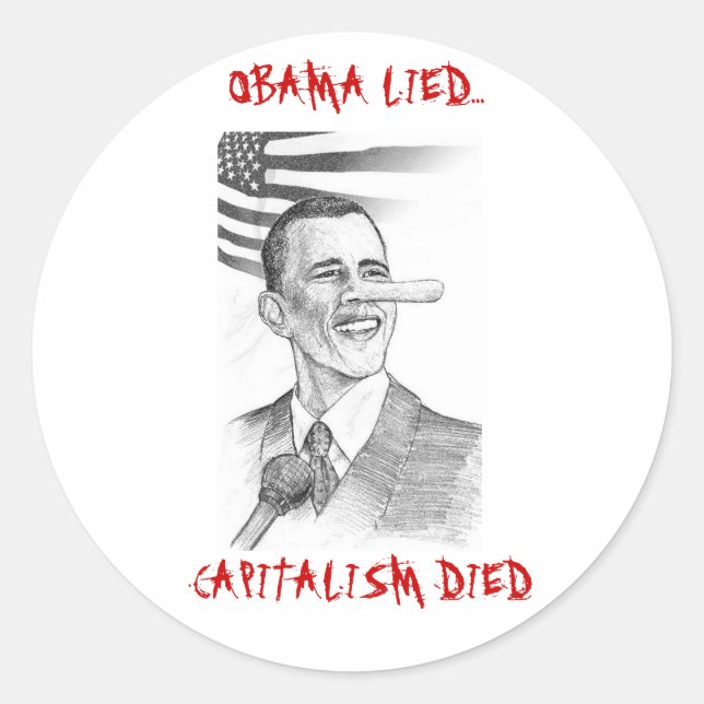 Sticker Rond Le capitalisme est mort (Devant)