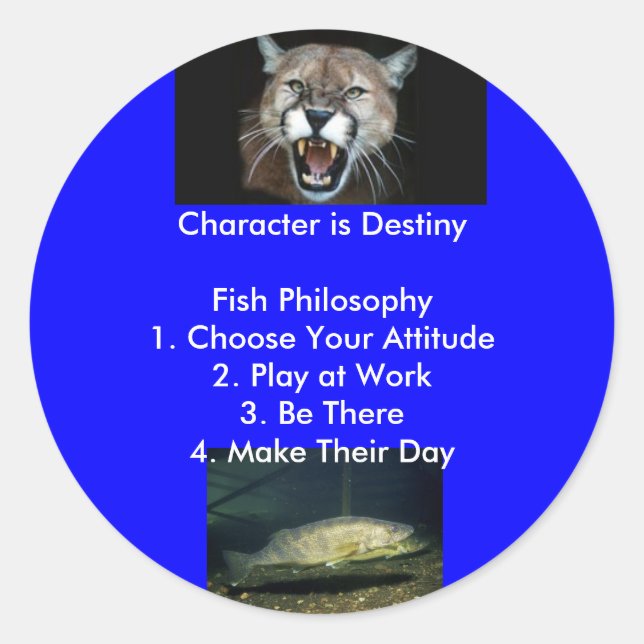 Sticker Rond Le caractère est Destiny... (Devant)