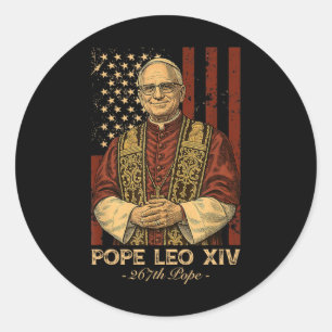 Sticker Rond Le cardinal Robert Francis Prévost le pape Leo Xiv