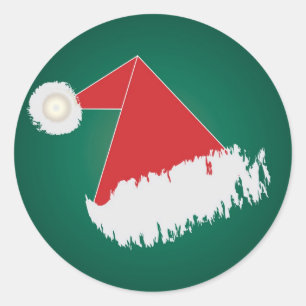 Sticker Rond Le casquette de père Noël