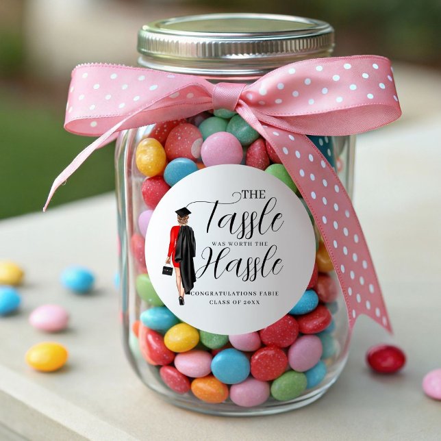 Sticker Rond Le casse-tête de la fête de graduation Favor (Créateur téléchargé)