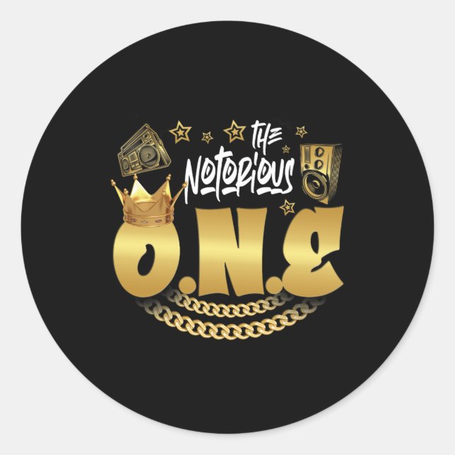 Sticker Rond Le célèbre Hip hop d'une vieille école Funny 1st B (Devant)