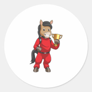 Sticker Rond Le champion de Horse
