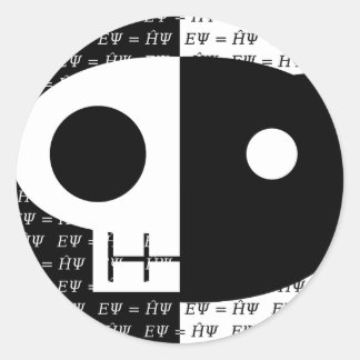 Sticker Rond Le chat de Schrödinger