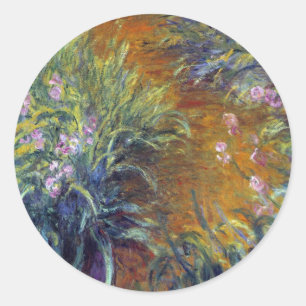 Sticker Rond Le Chemin à travers les iris de Claude Monet