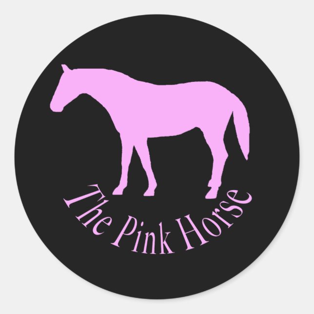 Sticker Rond Le Cheval Rose (Devant)