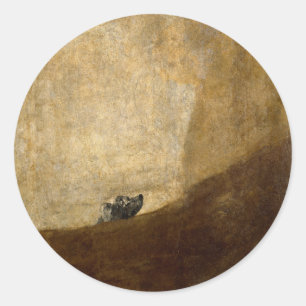 Sticker Rond Le chien (peintures noires) par Francisco Goya