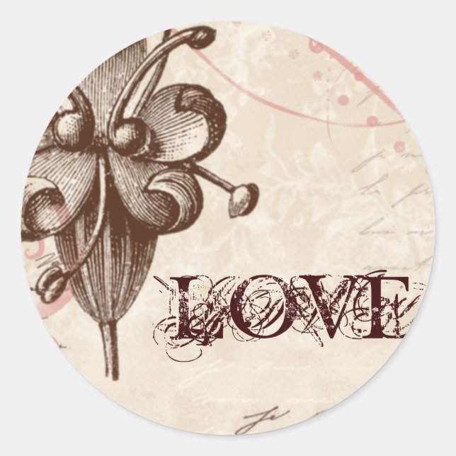 Sticker Rond Le Chocolatier - Rose, sceaux Mariages (Devant)