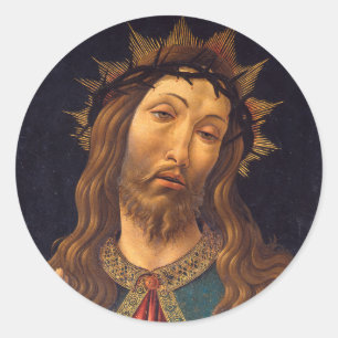 Sticker Rond Le Christ couronné d'épines par Sandro Botticelli