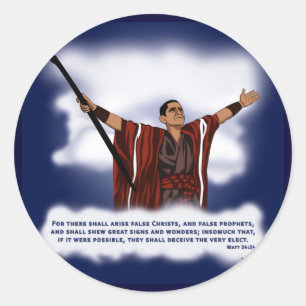 Sticker Rond Le Christ faux (Obama)