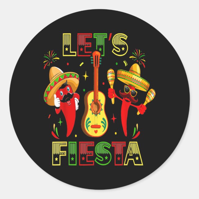 Sticker Rond Le Cinco De Mayo Favorise La Fiesta Mexicaine Pour (Devant)