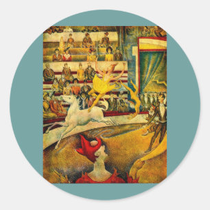 Sticker Rond Le cirque de Georges Seurat (1891)