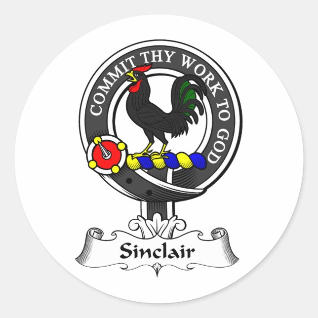 Sticker Rond Le clan de Sinclair Crest (Devant)