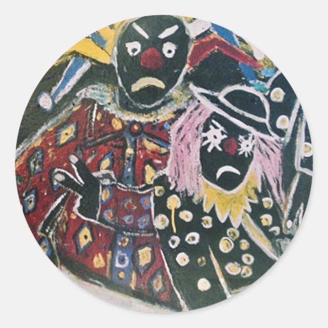 STICKER ROND LE CLOWN ET BOUFFON (Devant)