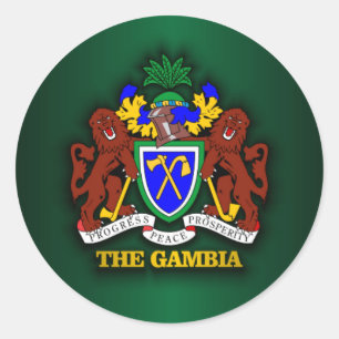 Sticker Rond Le COA de la Gambie