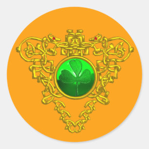 STICKER ROND LE COEUR CELTIQUE DE SAINT PATRICK