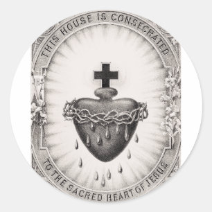 Sticker Rond Le Cœur très saint de Jésus Symbole du Divin