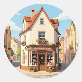 Sticker Rond Le coin de lecture – Classique rond Cozy Book Nook