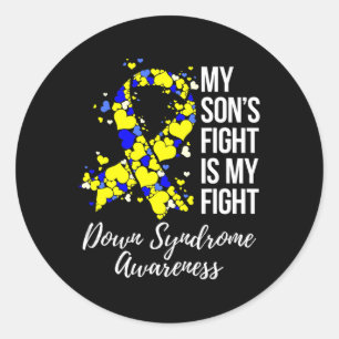 Sticker Rond Le combat de mon fils est ma lutte contre la sensi