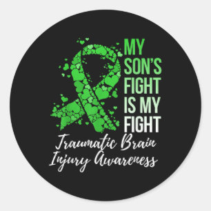 Sticker Rond Le combat de mon fils est mon combat traumatisme c