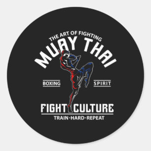 Sticker Rond Le combat de Muay Thai