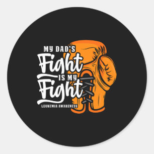 Sticker Rond Le combat de papa est mon combat. Boxer Leukemia A