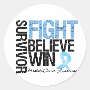 Sticker Rond Le combat de survivant de cancer de la prostate