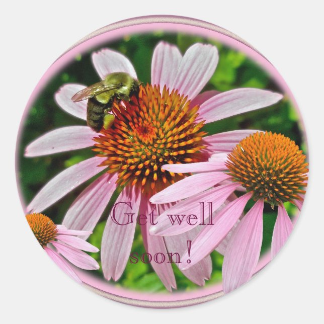 Sticker Rond Le Coneflower va bien bientôt (Devant)